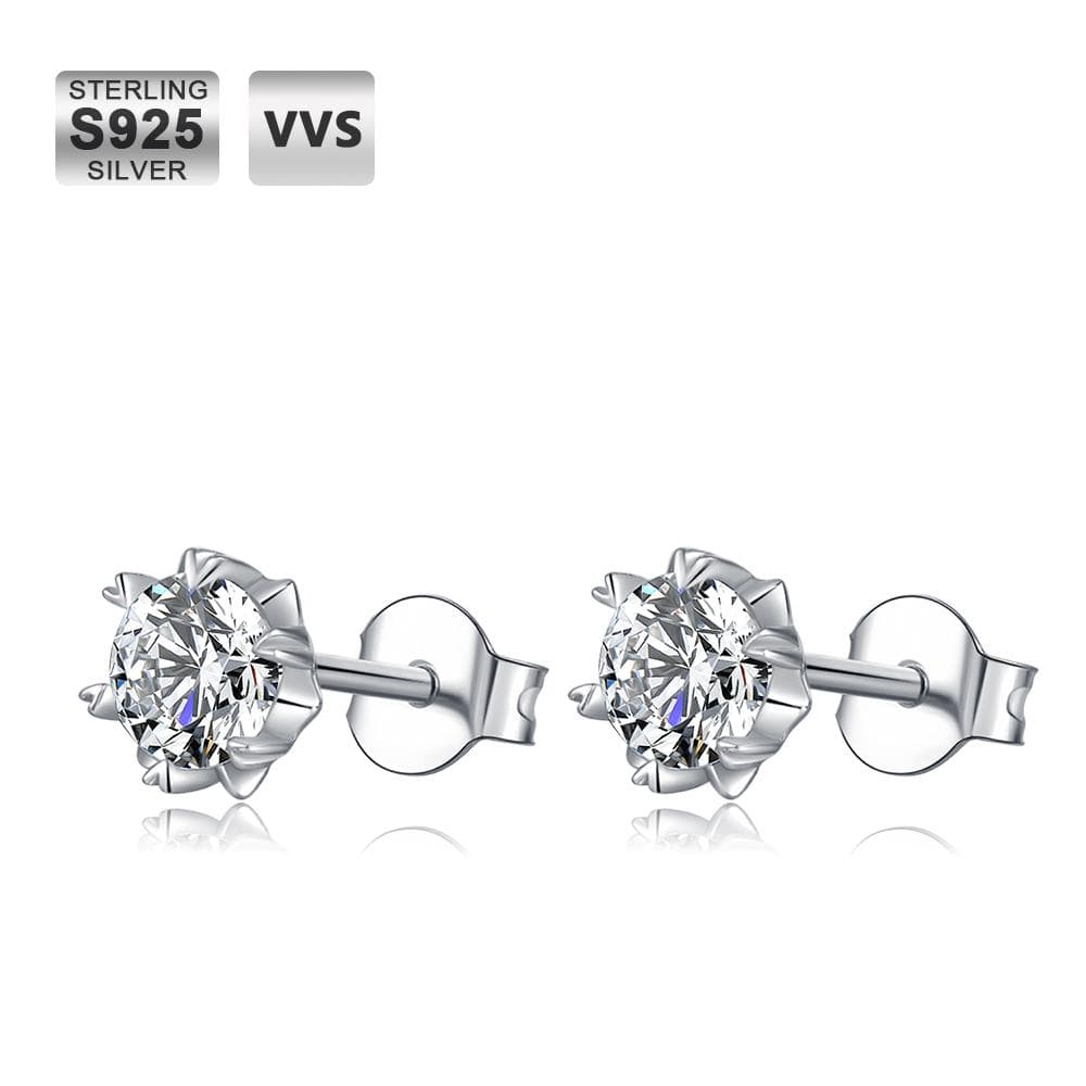 Wholesale Moissanite Earrings Round Moissanite Stud Earrings 0.5 Carats VVS 925 Sterling Silver GRA Certificated Diamond Earrings