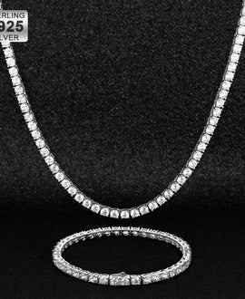 Wholesale 5mm Tennis Chain With Diamond CZ Plated White Gold