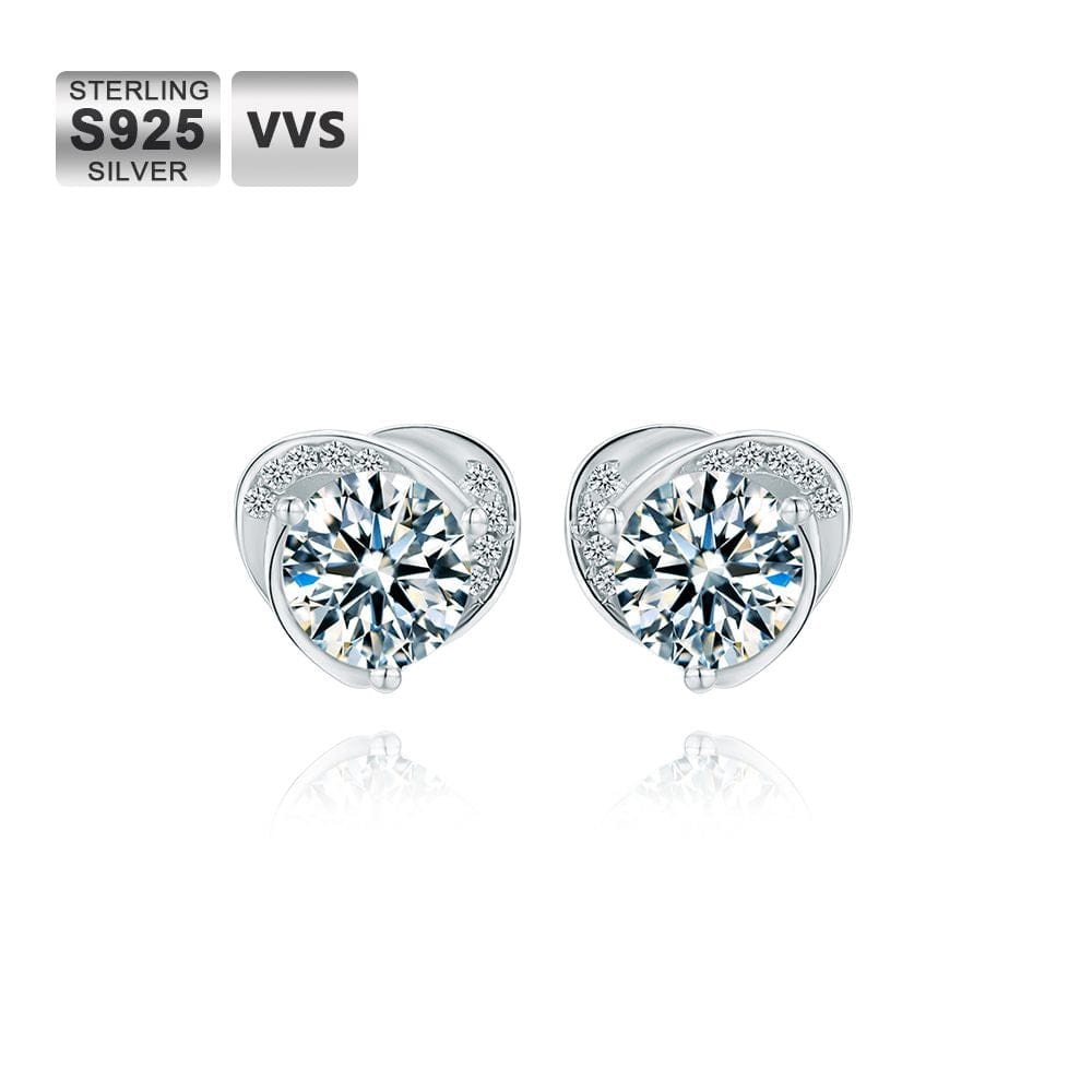 Wholesale Moissanite Earrings Diamond Stud Earrings 0.5 Carats VVS D Color 925 Sterling Silver GRA Certificated Diamond Earrings
