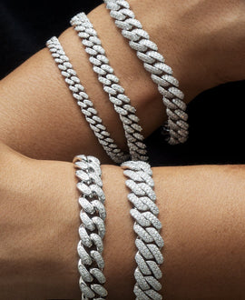 Wholesale VVS1 Moissanite Cuban Link Chain Necklace 8mm 925 Sterling Silver Hip Hop Chains Rhodium Plated Women Jewelry
