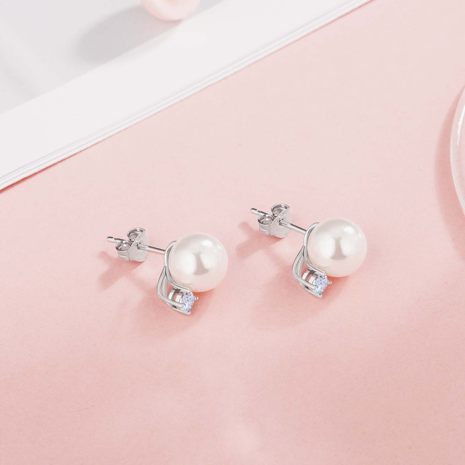 Wholesale Pearls Diamond Stud Earrings for Women