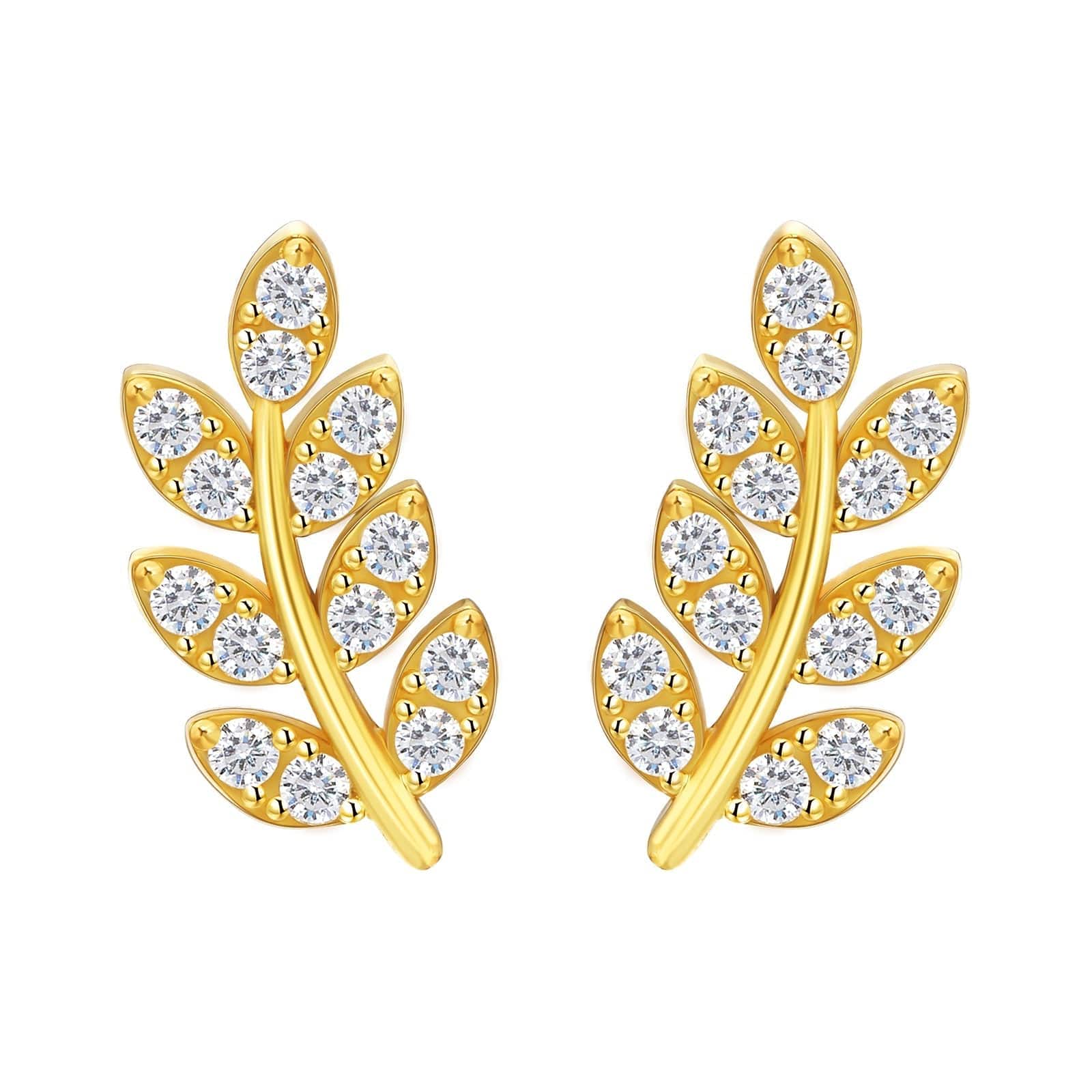 Wholesale Women Earrings S925 Silver Olive Leaf Stud Earrings