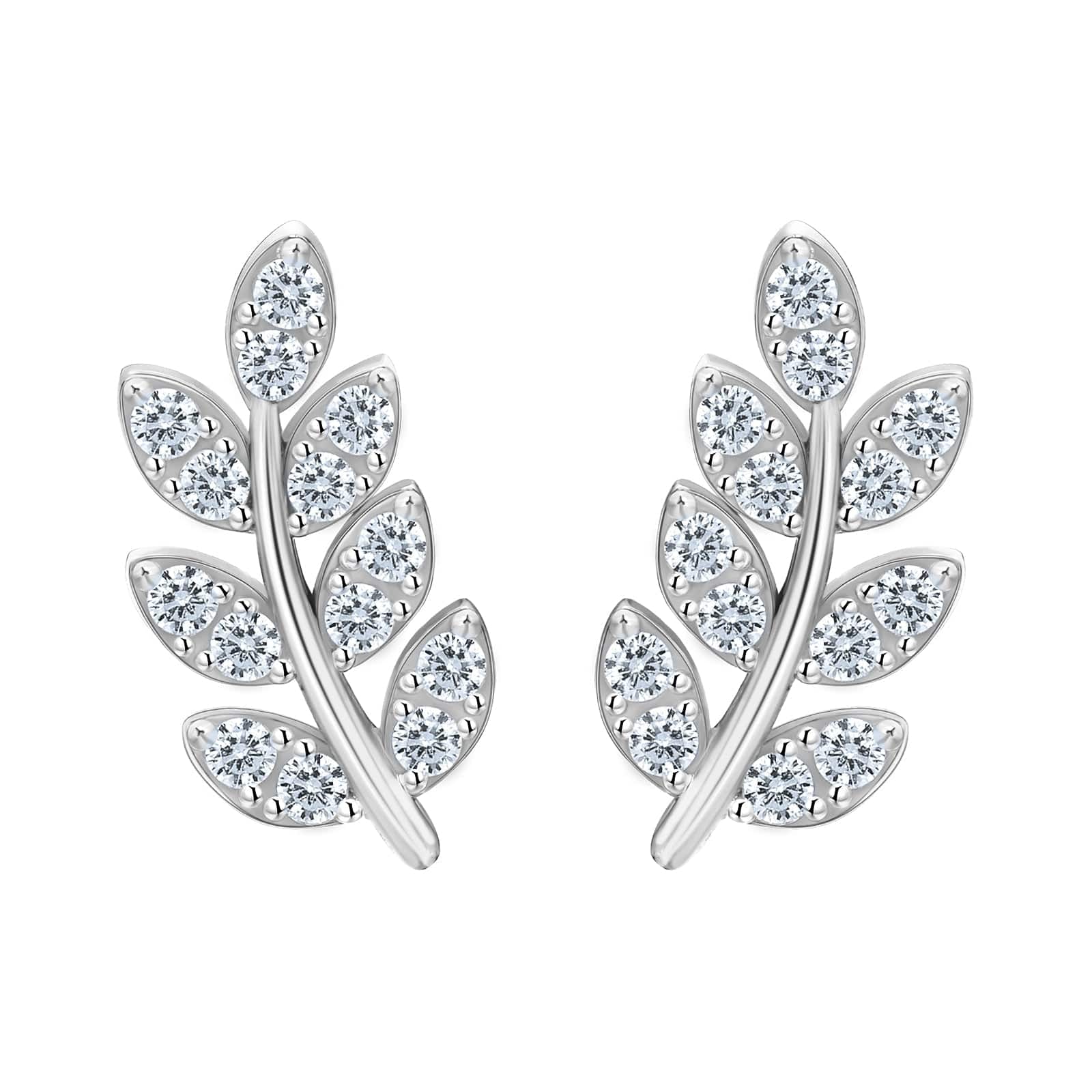 Wholesale Women Earrings S925 Silver Olive Leaf Stud Earrings
