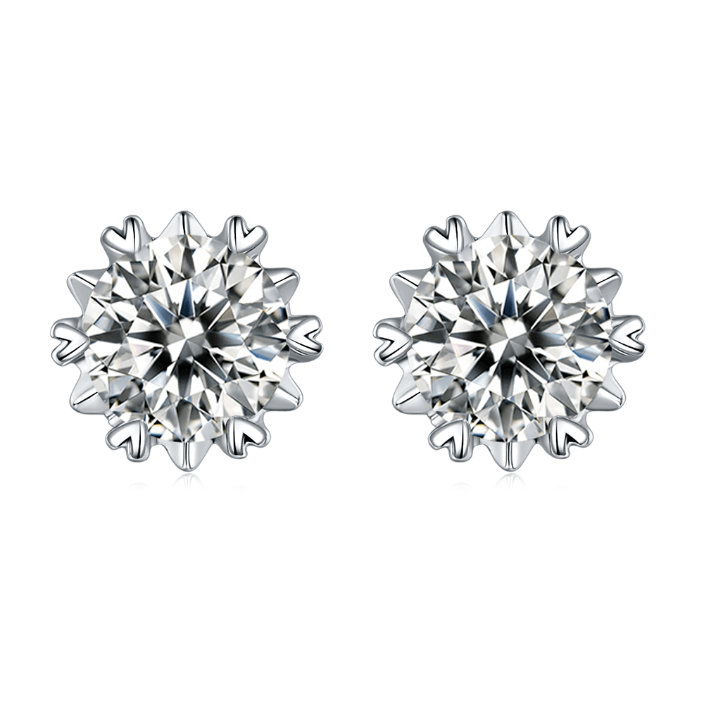 Wholesale 925 Sterling Silver Stud Earrings 0.5 Carats Custom Diamond Moissanite Earrings for Women
