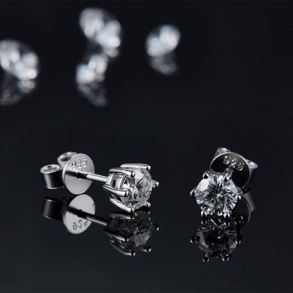 Wholesale 925 Sterling Silver Stud Earrings 0.5 Carats Custom Diamond Moissanite Earrings for Women